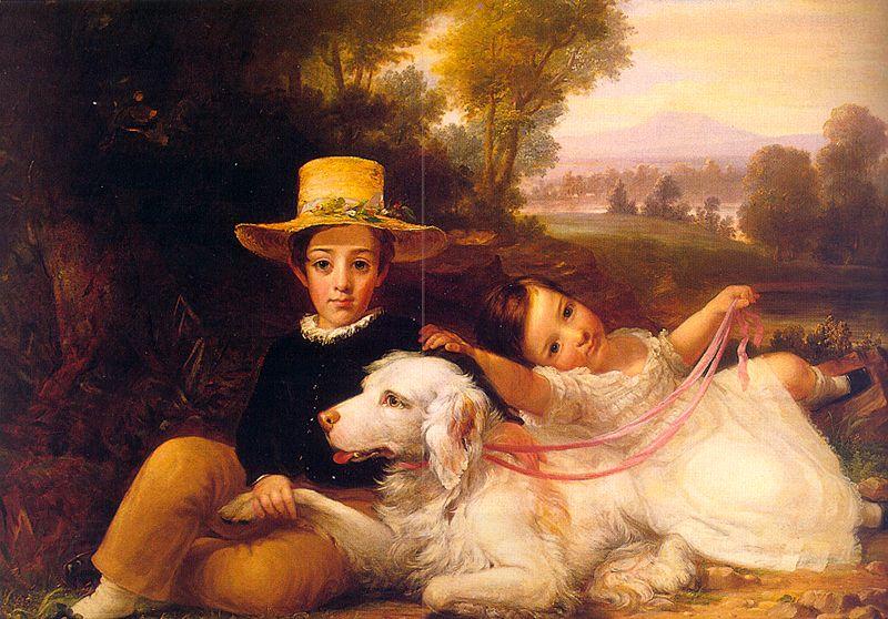 George Henry Harlow Portrait of Two Young Children